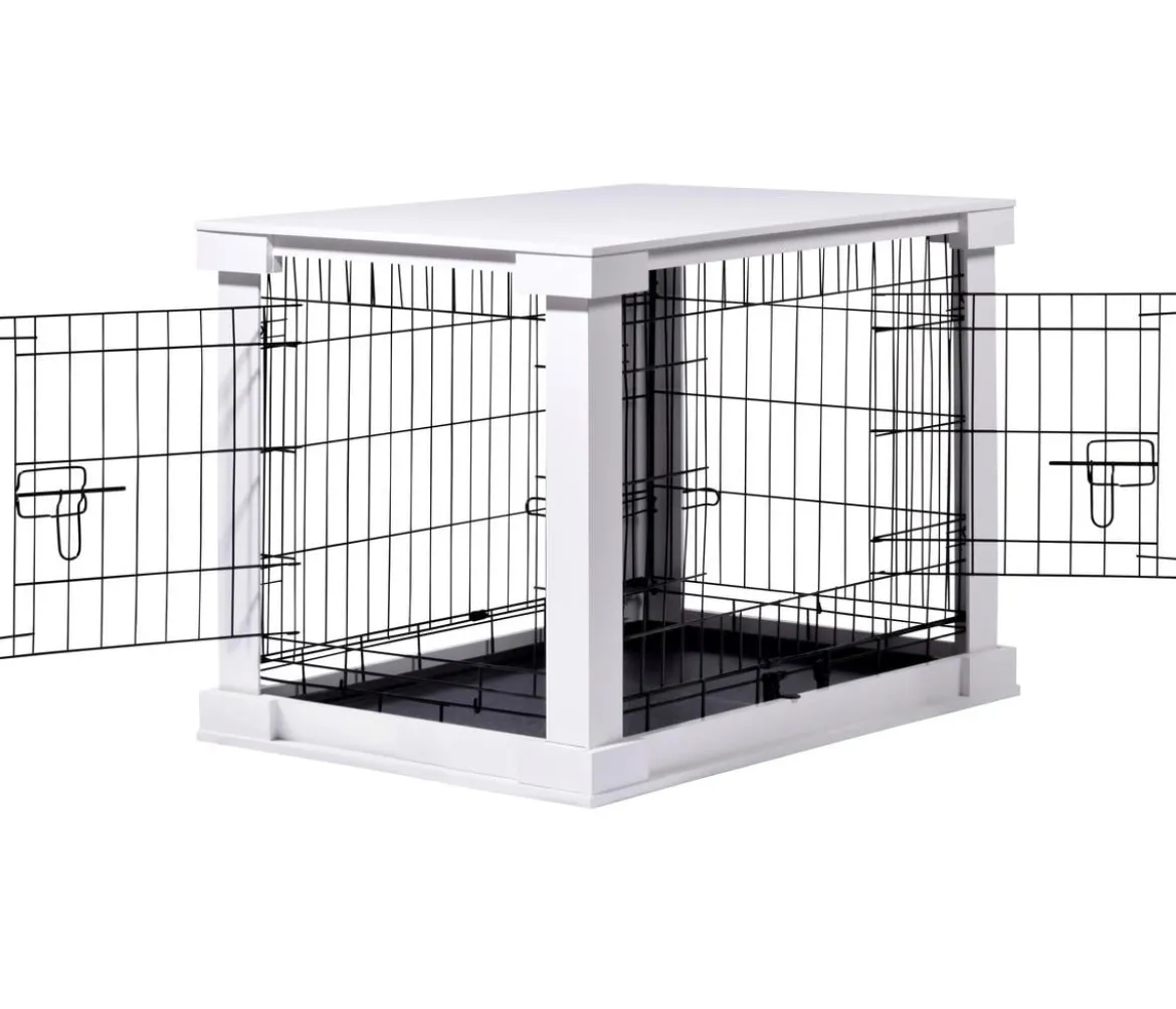 dobar® petlife Design-Hundekäfig, weiß, ca. B59/H83/T55 cm