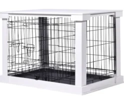 dobar® petlife Design-Hundekäfig, weiß, ca. B59/H83/T55 cm