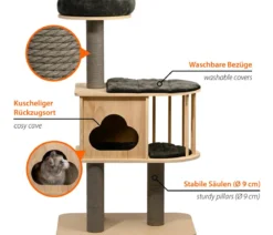 dobar® petlife Kratzbaum Mila, braun, ca. B68/H116/T48 cm