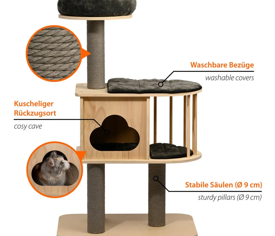 dobar® petlife Kratzbaum Mila, braun, ca. B68/H116/T48 cm