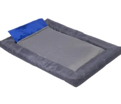 dobar® petlife Liegekissen mit Kühlmatte, rechteckig, grau, ca. B76/H7/T58 cm