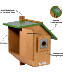 dobar® wildlife Nistkasten Brunhilde, inkl. Kamera, ca. B22,5/H38,5/T35,5 cm