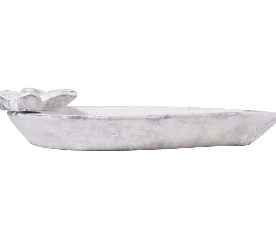dobar® wildlife Vogeltränke Foglia, Keramik, weiß, ca. B37/H4,5/T28 cm