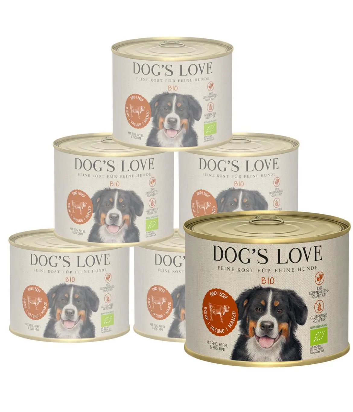 DOG'S LOVE Nassfutter für Hunde Bio, 6 x 200 g