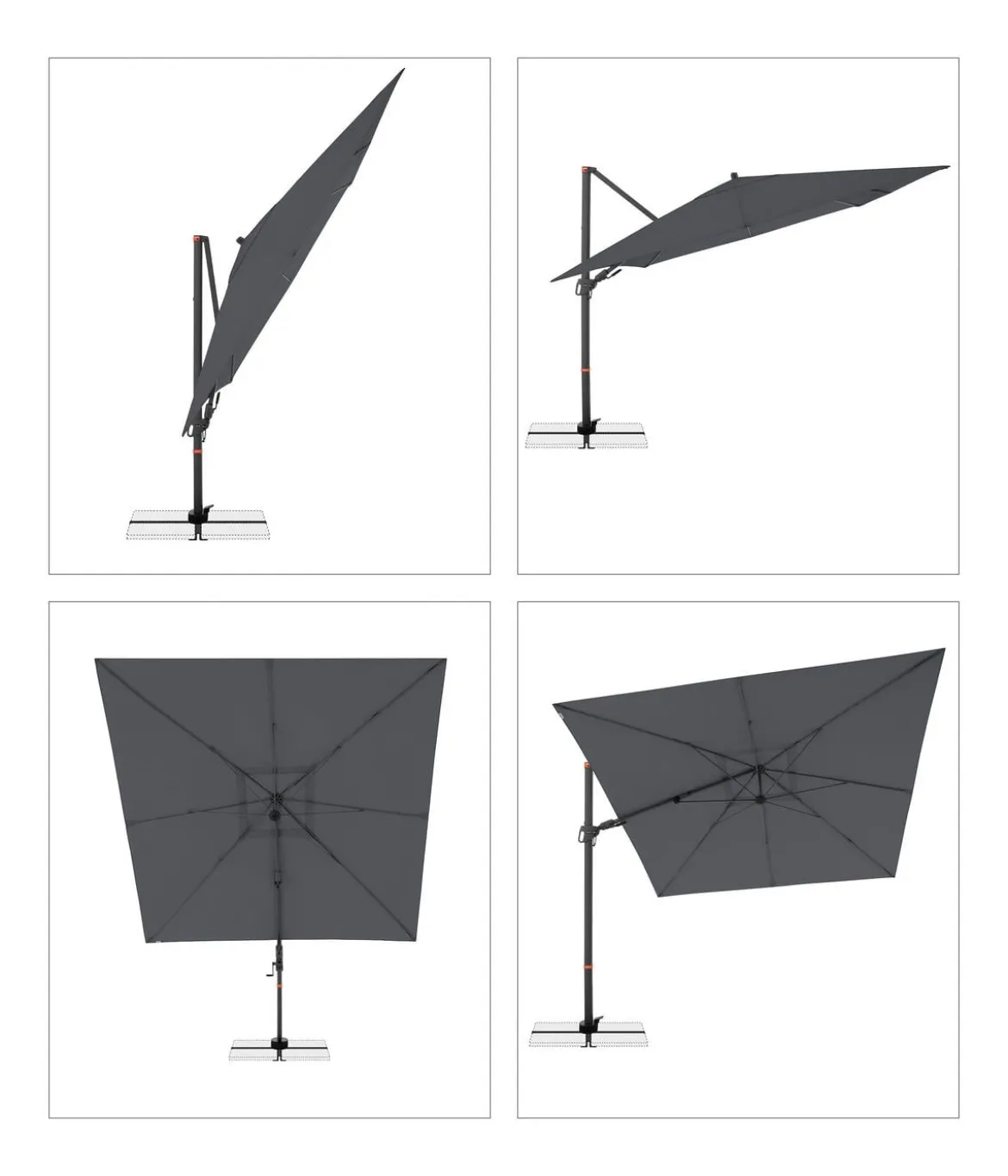 Doppler Ampelschirm myZone AX, quadratisch, ca. B280/T280 cm