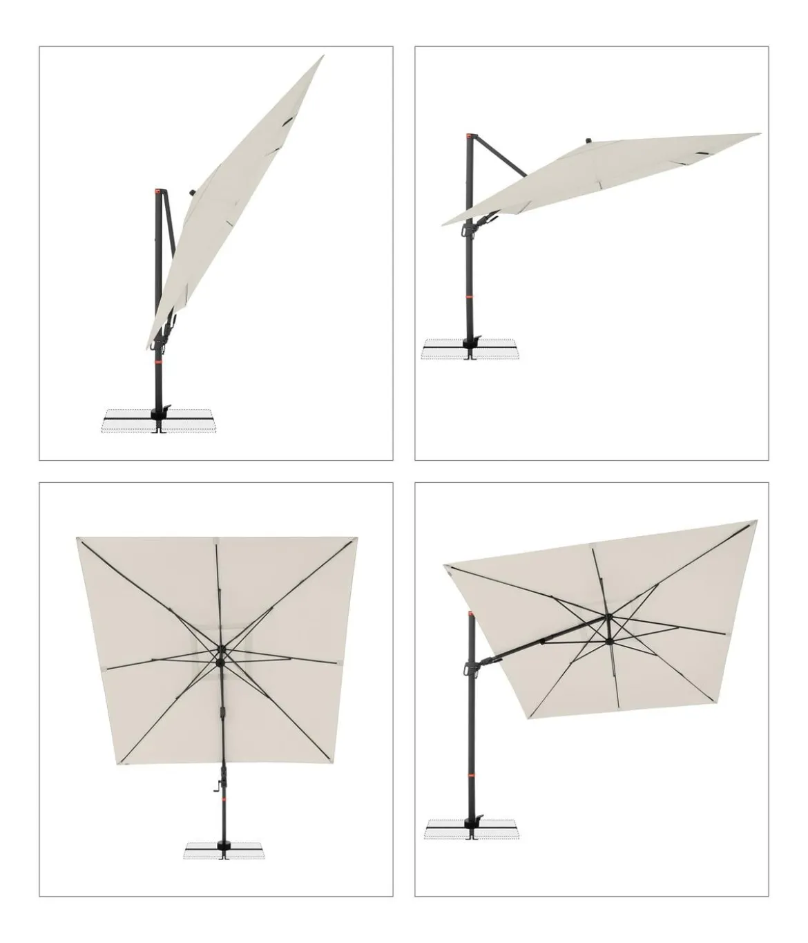 Doppler Ampelschirm myZone AX, quadratisch, ca. B280/T280 cm