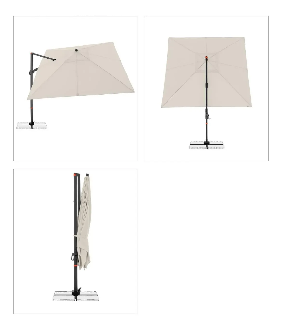Doppler Ampelschirm myZone AX, quadratisch, ca. B280/T280 cm
