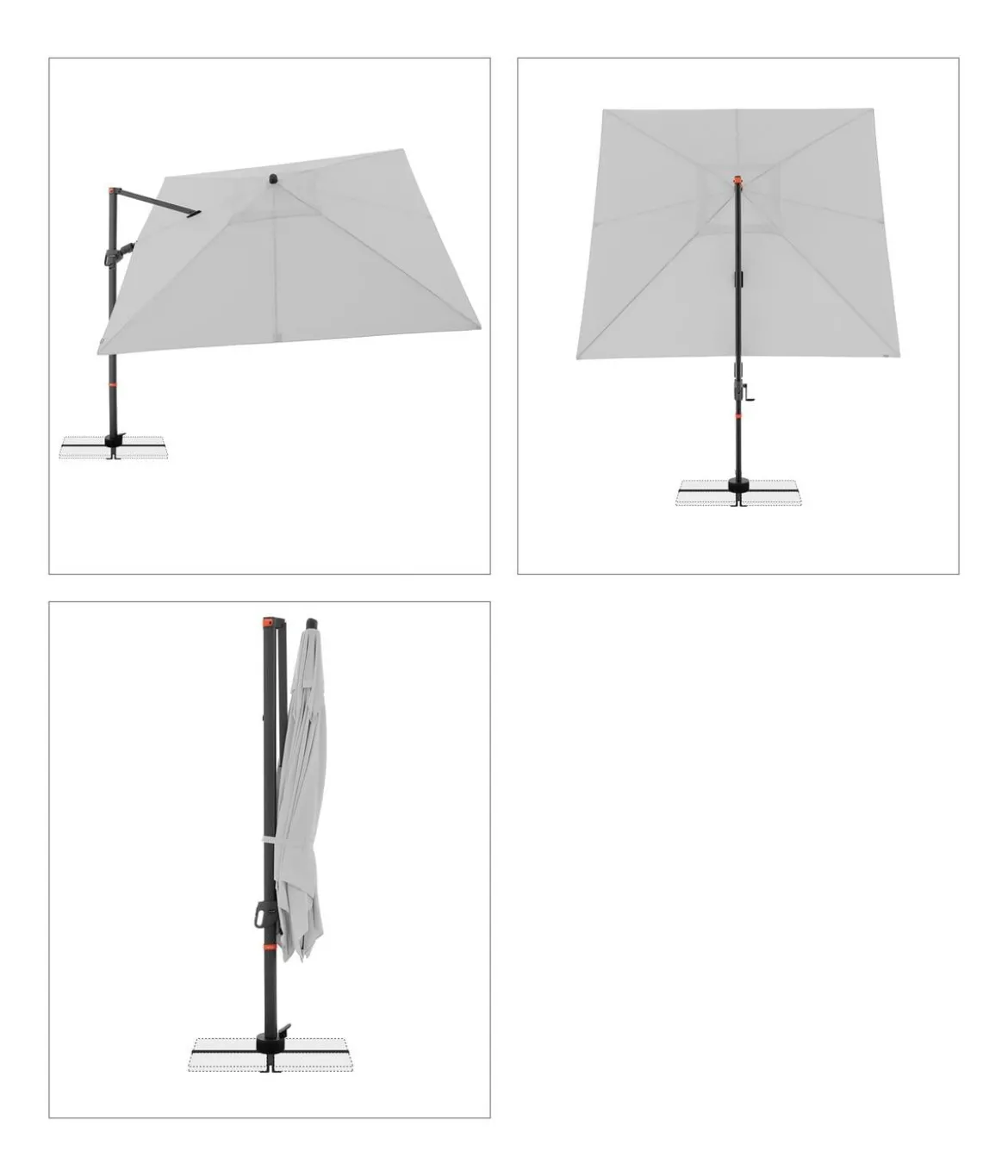 Doppler Ampelschirm myZone AX, quadratisch, ca. B280/T280 cm