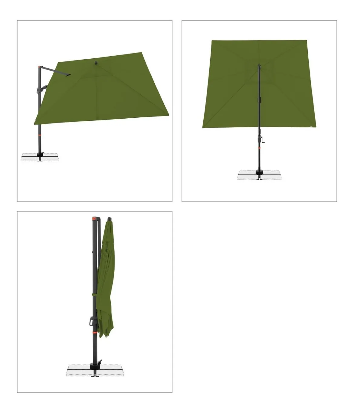 Doppler Ampelschirm myZone AX, quadratisch, ca. B280/T280 cm