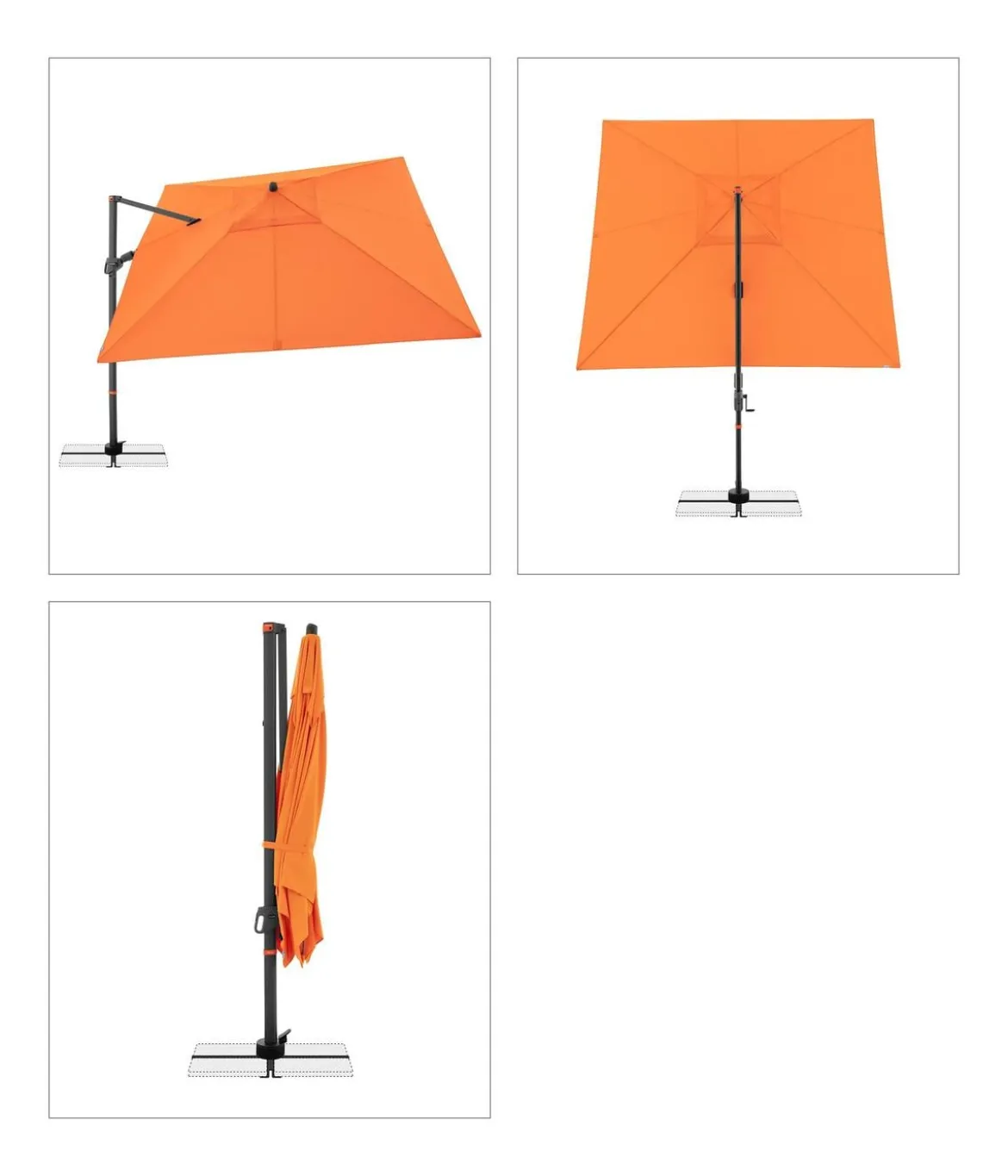 Doppler Ampelschirm myZone AX, quadratisch, ca. B280/T280 cm