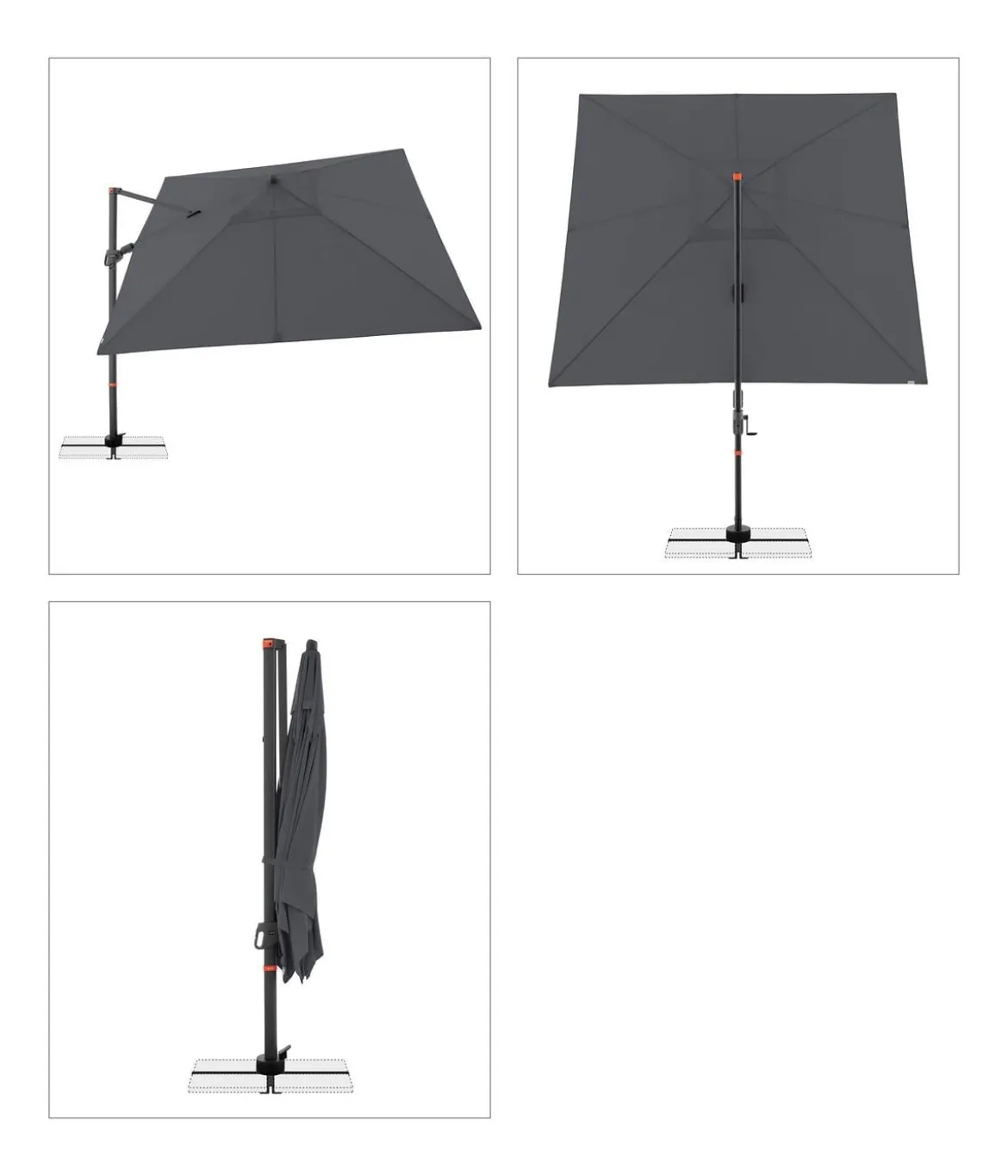 Doppler Ampelschirm myZone AX, quadratisch, ca. B280/T280 cm