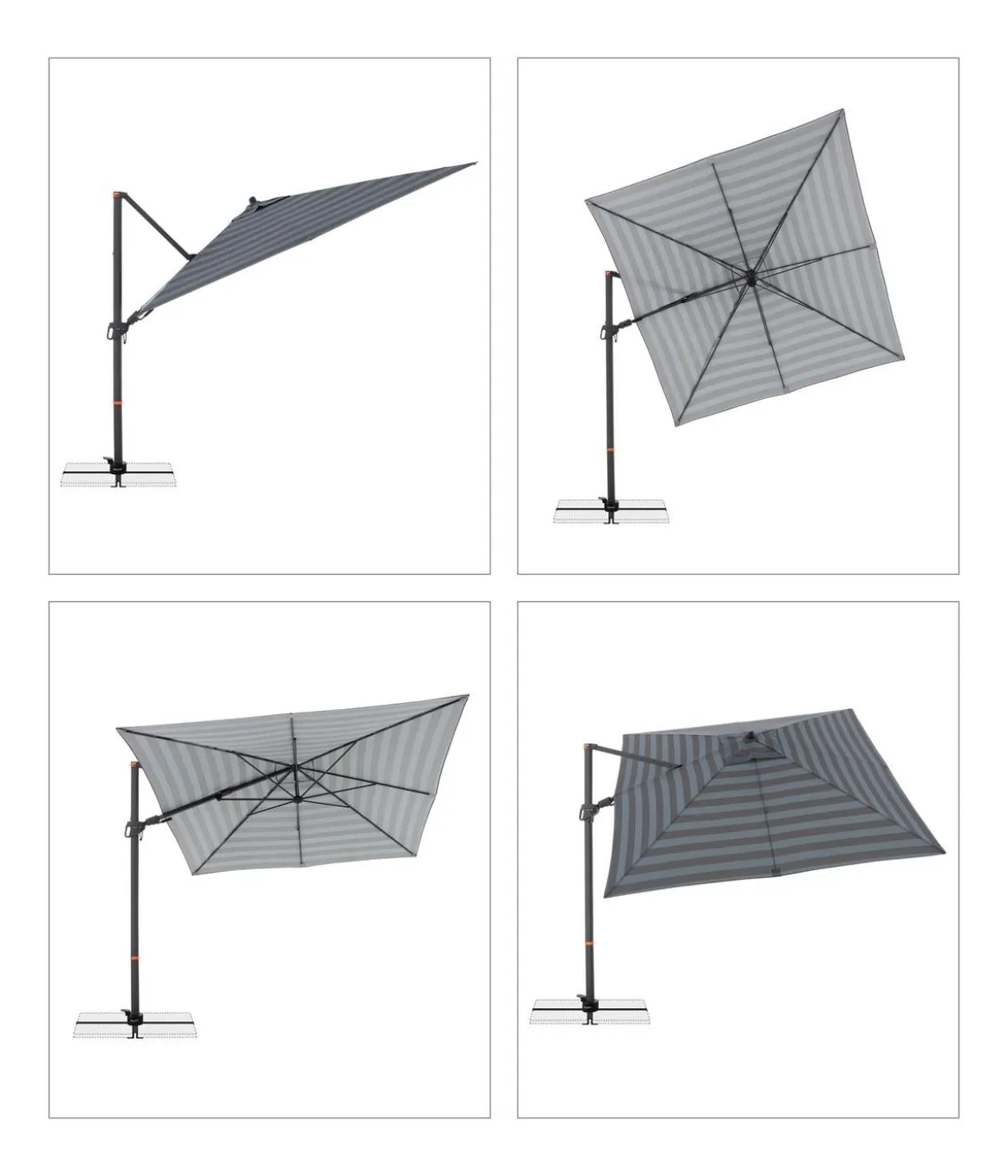 Doppler Ampelschirm myZone AX, quadratisch, ca. B280/T280 cm