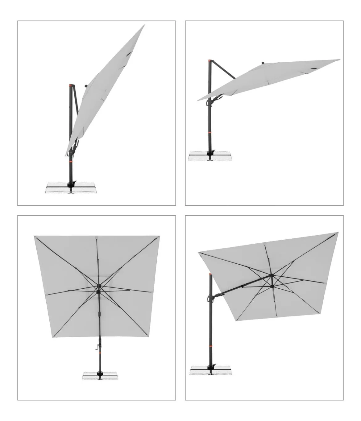 Doppler Ampelschirm myZone AX, quadratisch, ca. B280/T280 cm