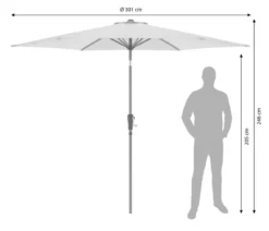 Doppler Balkonschirm Life Woodstyle, rund, ca. Ø305 cm