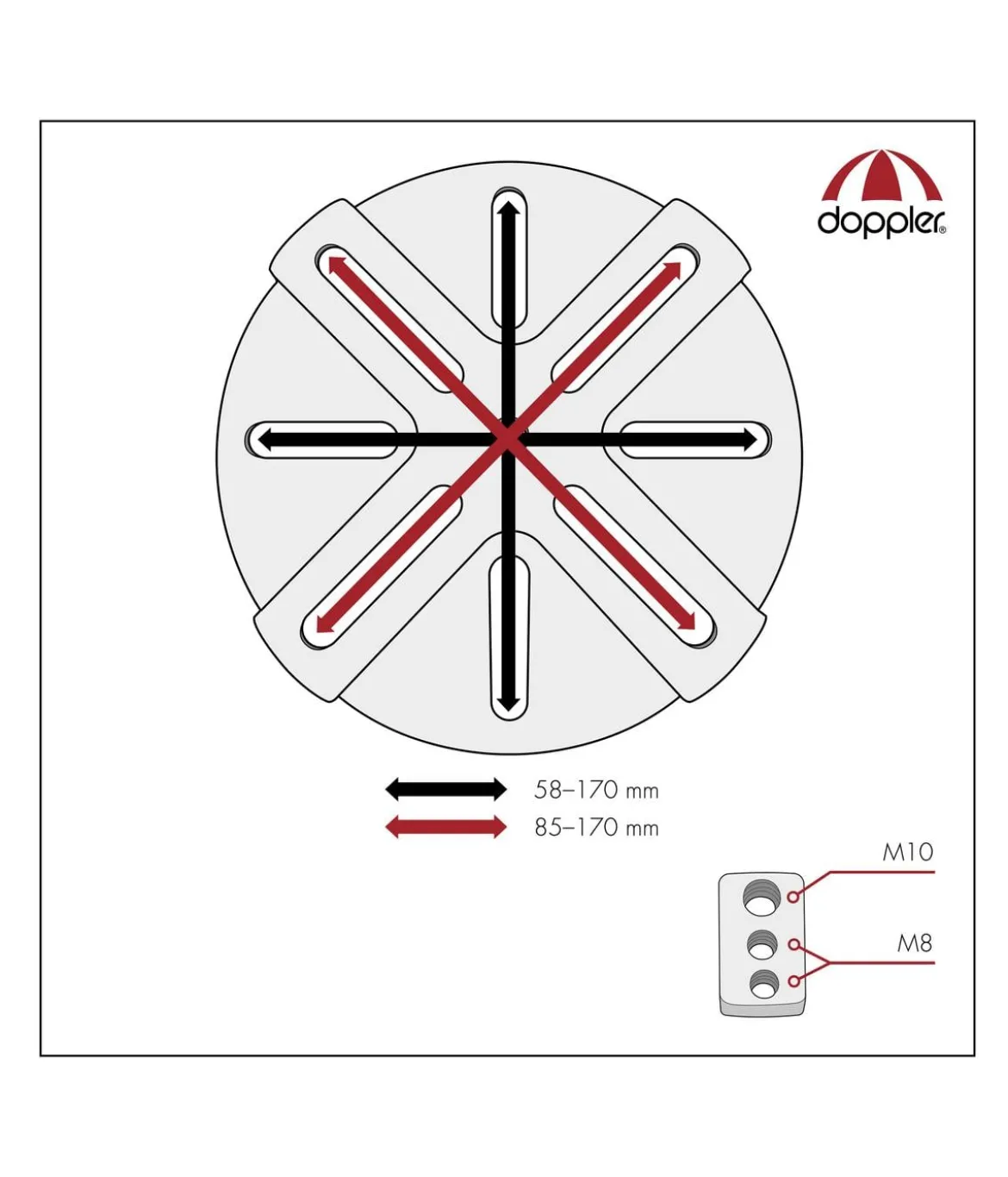 Doppler Schirmständer-Platte VARIO, ca. Ø19/H2 cm