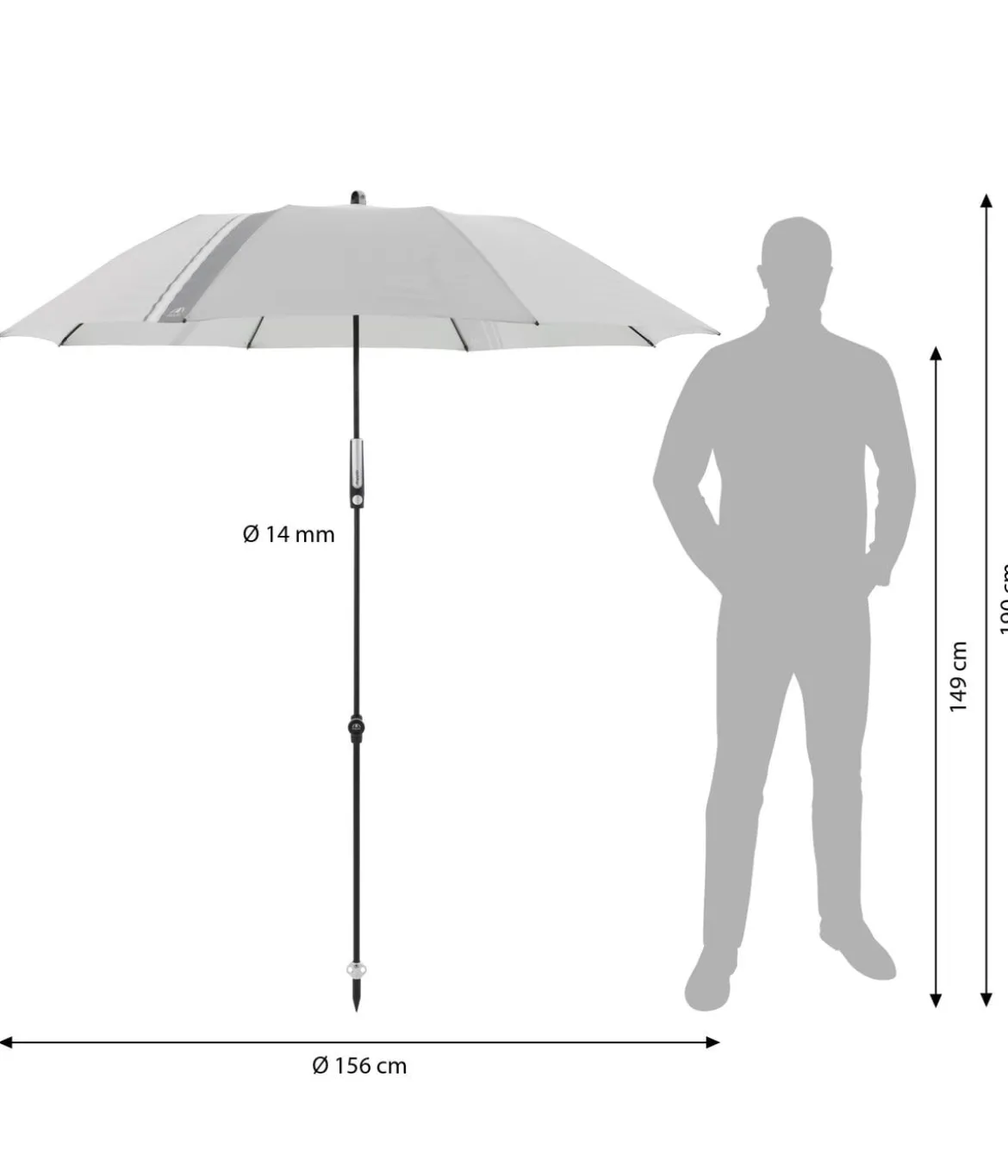 Doppler Sonnenschirm Expert Multi Push Up, ca. Ø156/H190 cm