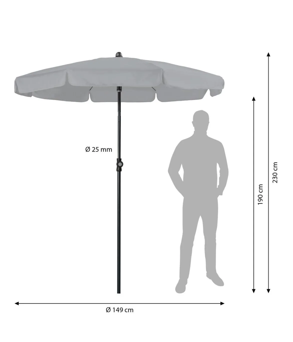 Doppler Sonnenschirm Sun Line Neo, ca. Ø149/H230 cm