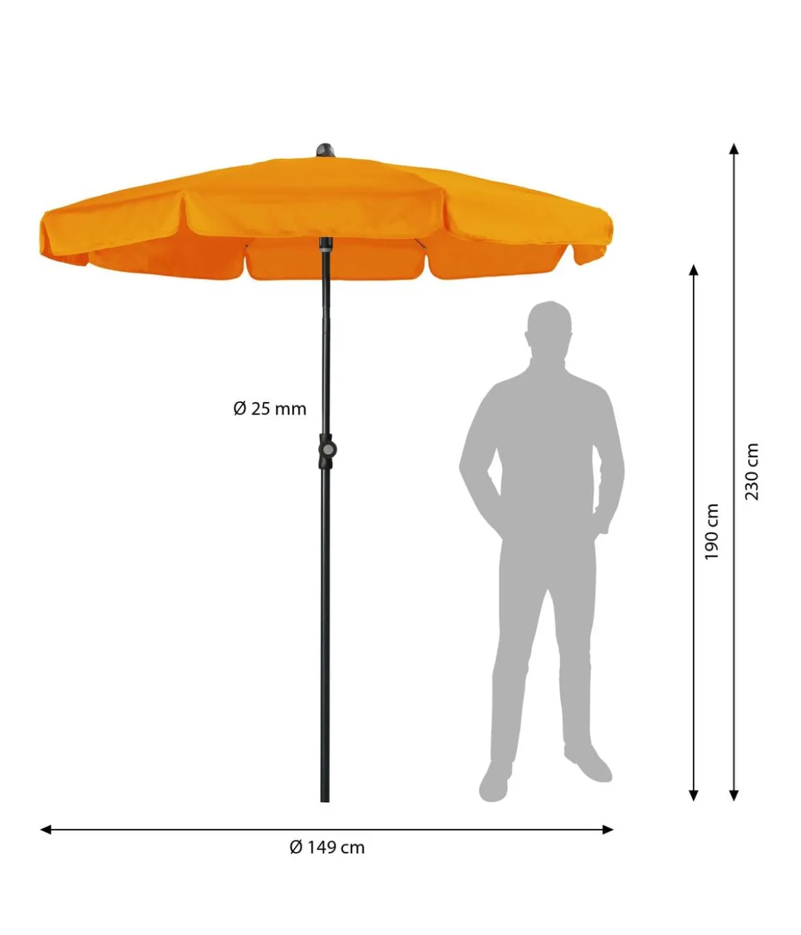 Doppler Sonnenschirm Sun Line Neo, ca. Ø149/H230 cm