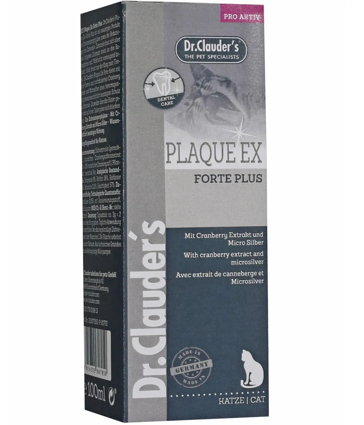 Dr. Clauder’s® Ergänzungsfutter für Katzen Plaque Ex Forte Plus Dental Care, 100 ml