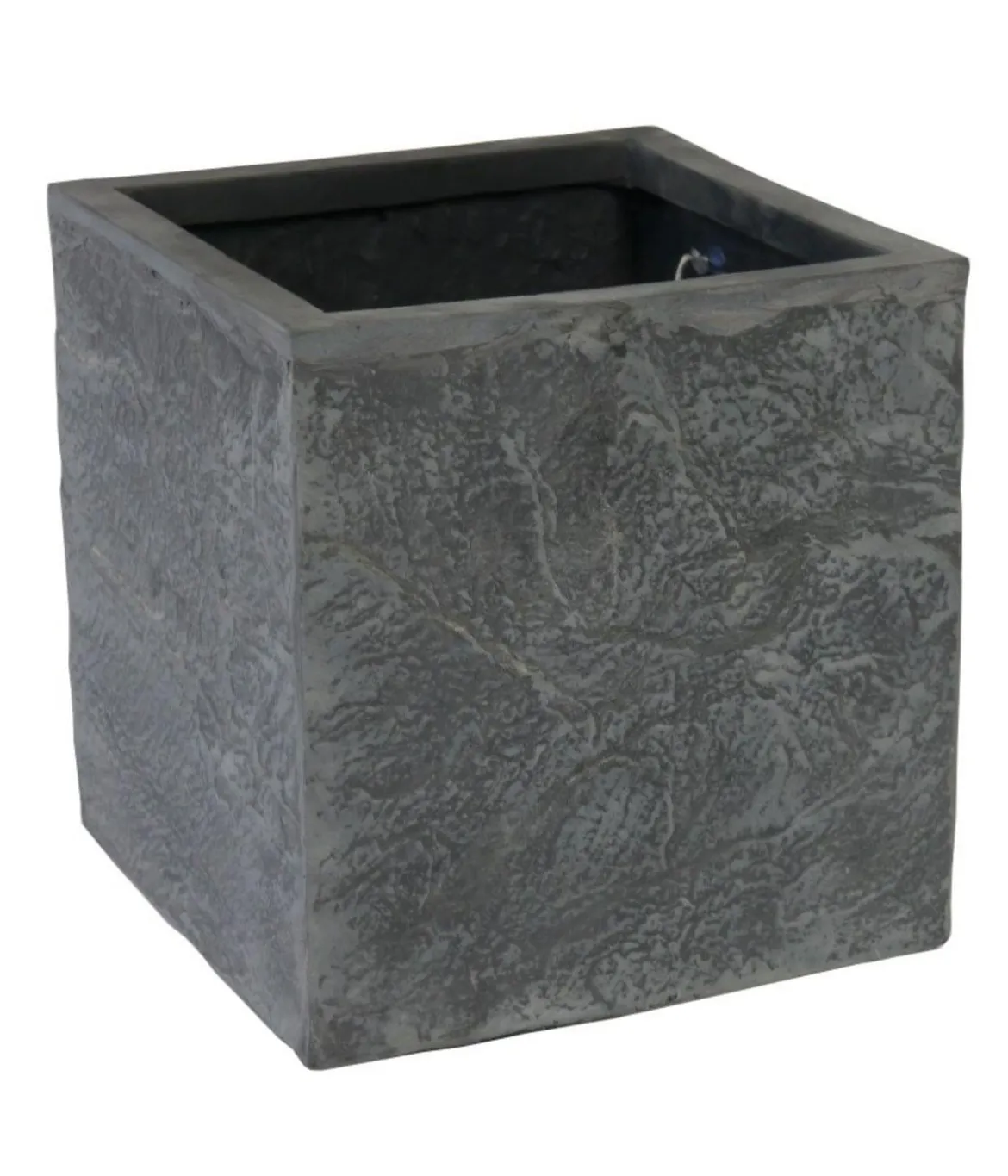 Eastwest Fiberglas-Pflanzkübel Rocks, quadratisch, grau
