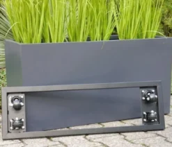 Eastwest Fiberglas-Pflanzkübel mit Pflanzenroller, rechteckig