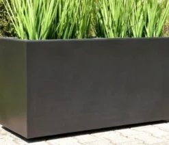 Eastwest Fiberglas-Pflanzkübel mit Pflanzenroller, rechteckig