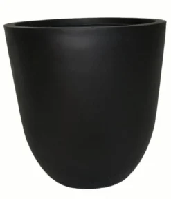 Eastwest Fiberglas-Pflanztopf Nero, rund, schwarz