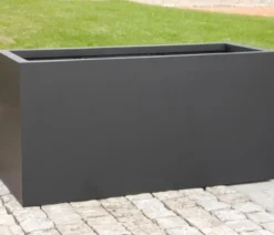 Eastwest Fiberglas-Pflanztrog Supremo, rechteckig, schwarz, ca. B120/H55/T50 cm