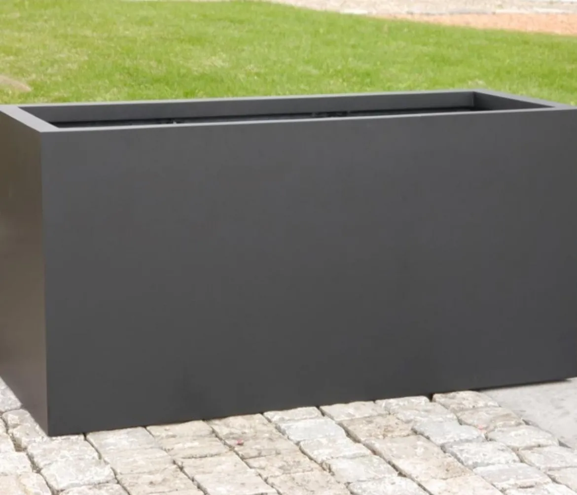 Eastwest Fiberglas-Pflanztrog Supremo, rechteckig, schwarz, ca. B120/H55/T50 cm