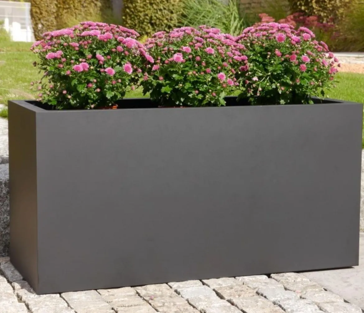 Eastwest Fiberglas-Pflanztrog Supremo, rechteckig, schwarz, ca. B120/H55/T50 cm