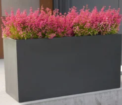 Eastwest Fiberglas-Pflanztrog, rechteckig, schwarz