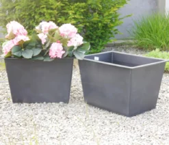 Eastwest Kunststoff-Pflanzeinsätze für Tröge, rechteckig, schwarz, ca. B49/H31/T38 cm, 2er-Set