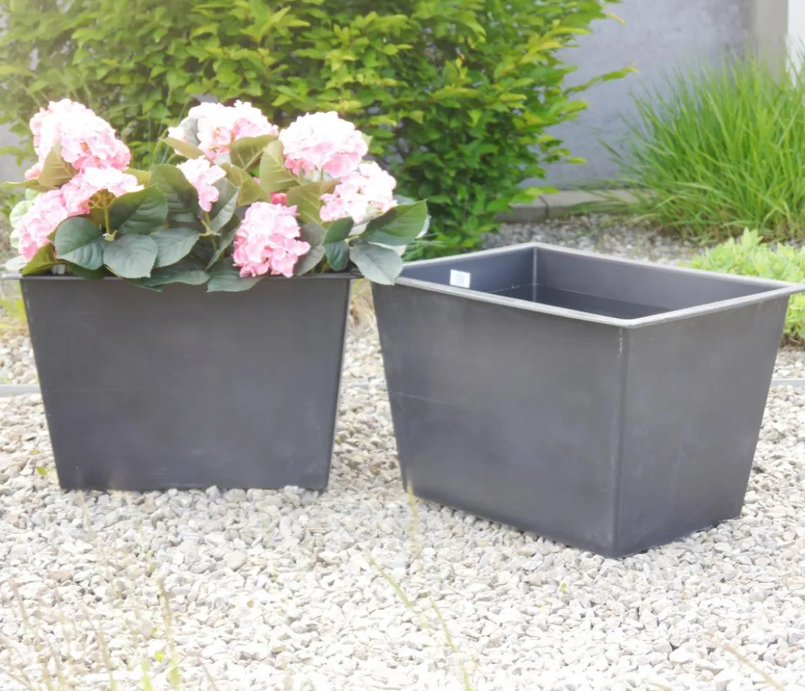 Eastwest Kunststoff-Pflanzeinsätze für Tröge, rechteckig, schwarz, ca. B49/H31/T38 cm, 2er-Set