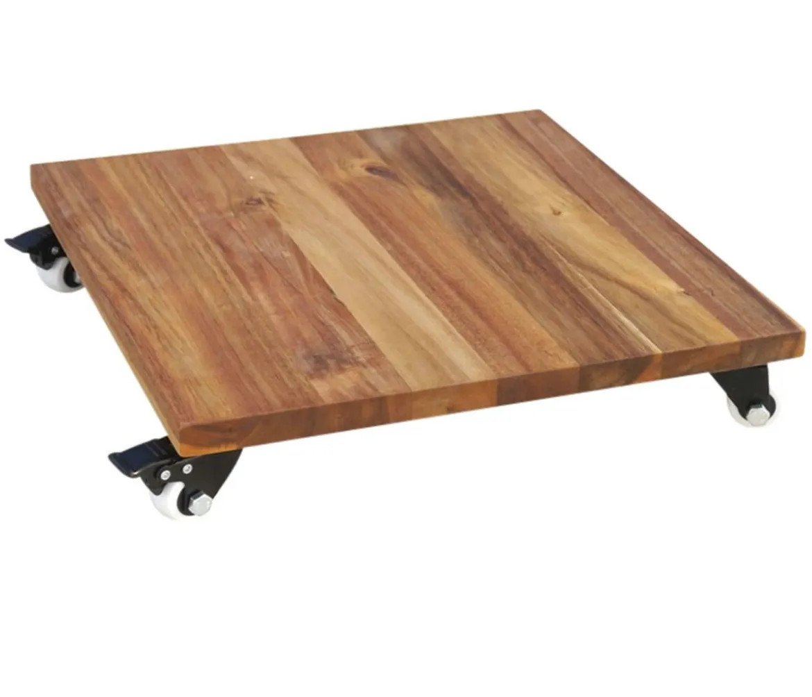 Eastwest Mehrzweck-Rollbrett mit Softrollen, Akazienholz, ca. B40/H7/T40 cm
