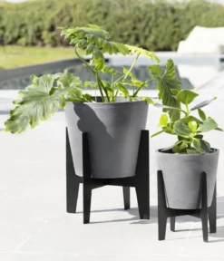 Ecopots Edelstahl-Standfuß, schwarz