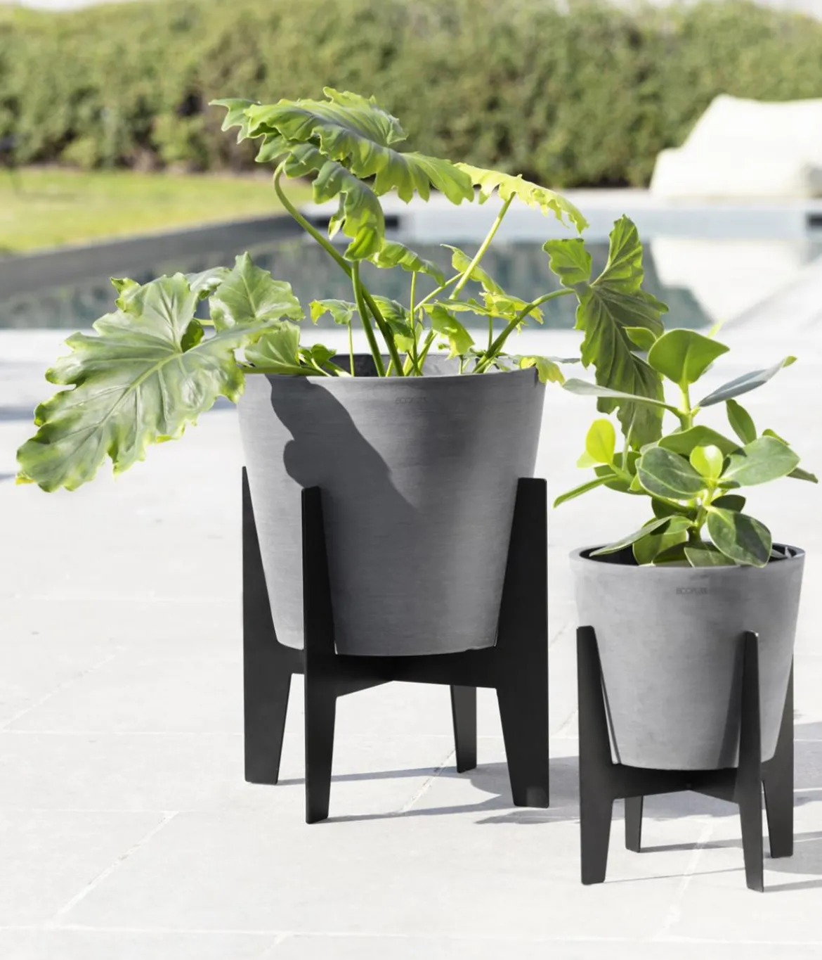 Ecopots Edelstahl-Standfuß, schwarz