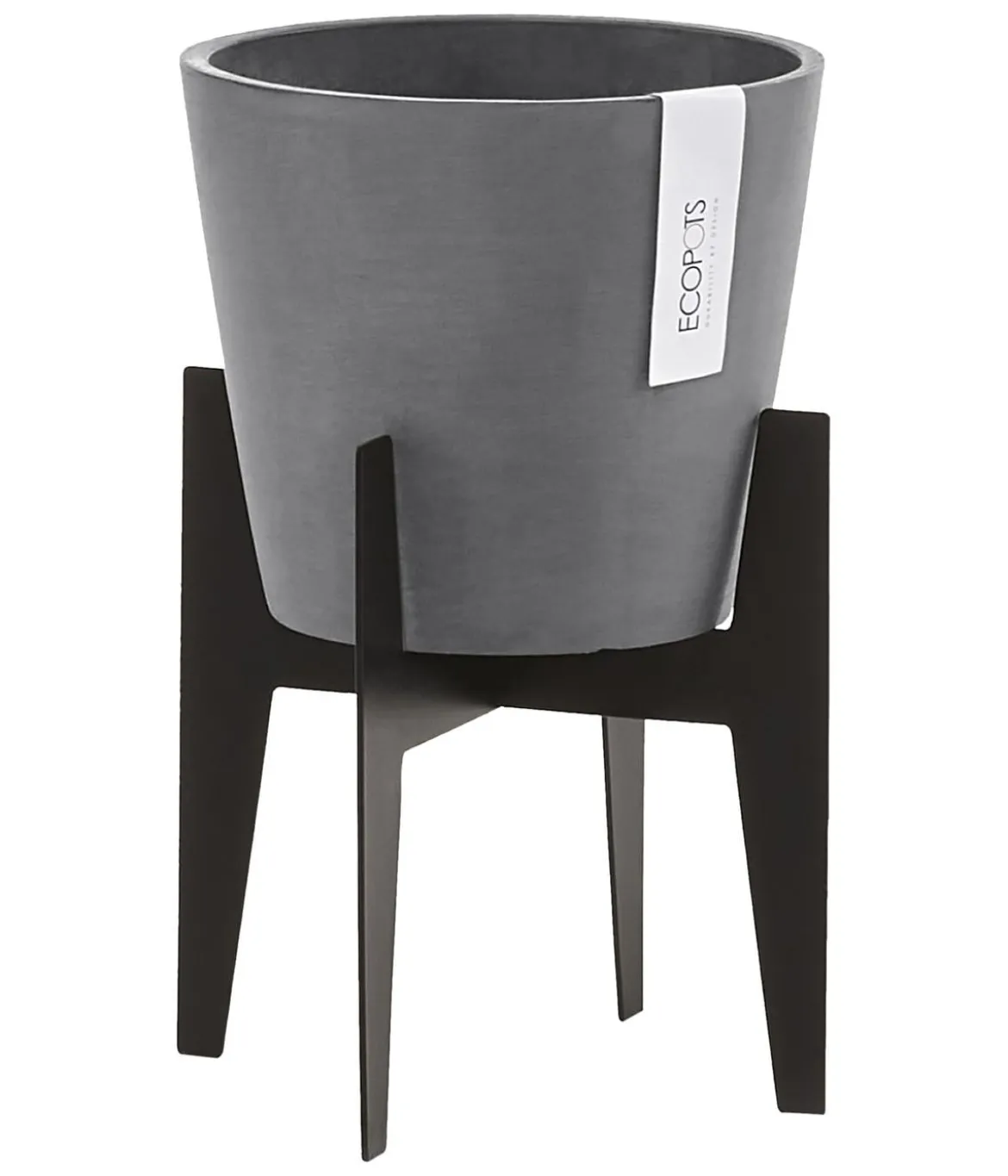 Ecopots Edelstahl-Standfuß, schwarz