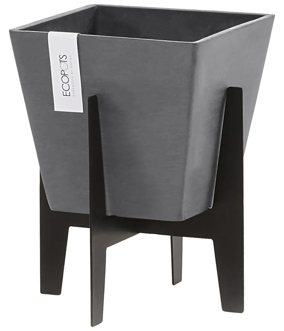 Ecopots Edelstahl-Standfuß, schwarz