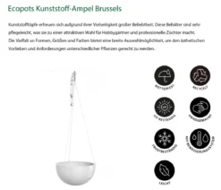 Ecopots Kunststoff-Ampel Brussels mit Wassersystem, rund