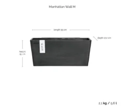 Ecopots Kunststoff-Kasten Manhattan Wall mit Wassersystem, rechteckig