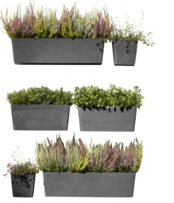 Ecopots Kunststoff-Kasten Manhattan Wall mit Wassersystem, rechteckig