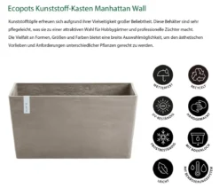 Ecopots Kunststoff-Kasten Paris, rechteckig