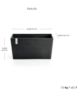 Ecopots Kunststoff-Kasten Paris, rechteckig