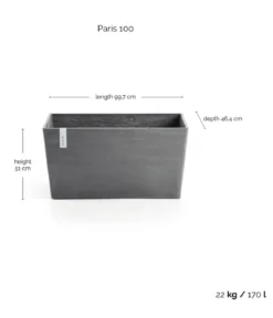 Ecopots Kunststoff-Kasten Paris, rechteckig