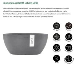 Ecopots Kunststoff-Schale Sofia mit Wassersystem, oval