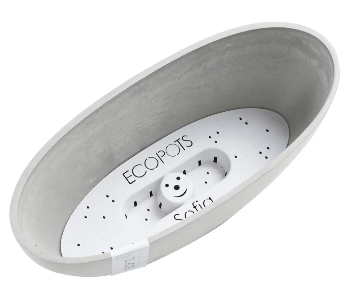 Ecopots Kunststoff-Schale Sofia mit Wassersystem, oval