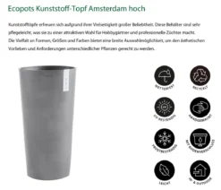 Ecopots Kunststoff-Topf Amsterdam hoch, rund
