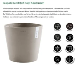 Ecopots Kunststoff-Topf Amsterdam mit Wassersystem, rund