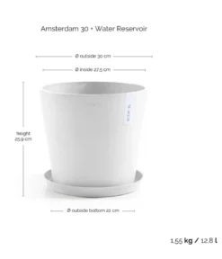 Ecopots Kunststoff-Topf Amsterdam mit Wassersystem, rund