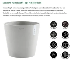 Ecopots Kunststoff-Topf Amsterdam mit Wassersystem, rund